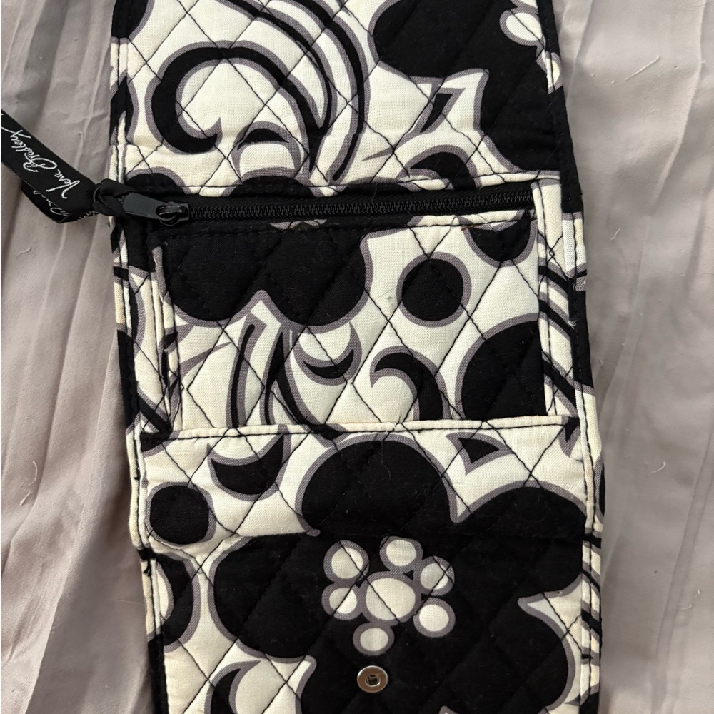 VERA BRADLEY Euro Wallet Night & Day Black White Gray - Picture 4 of 5